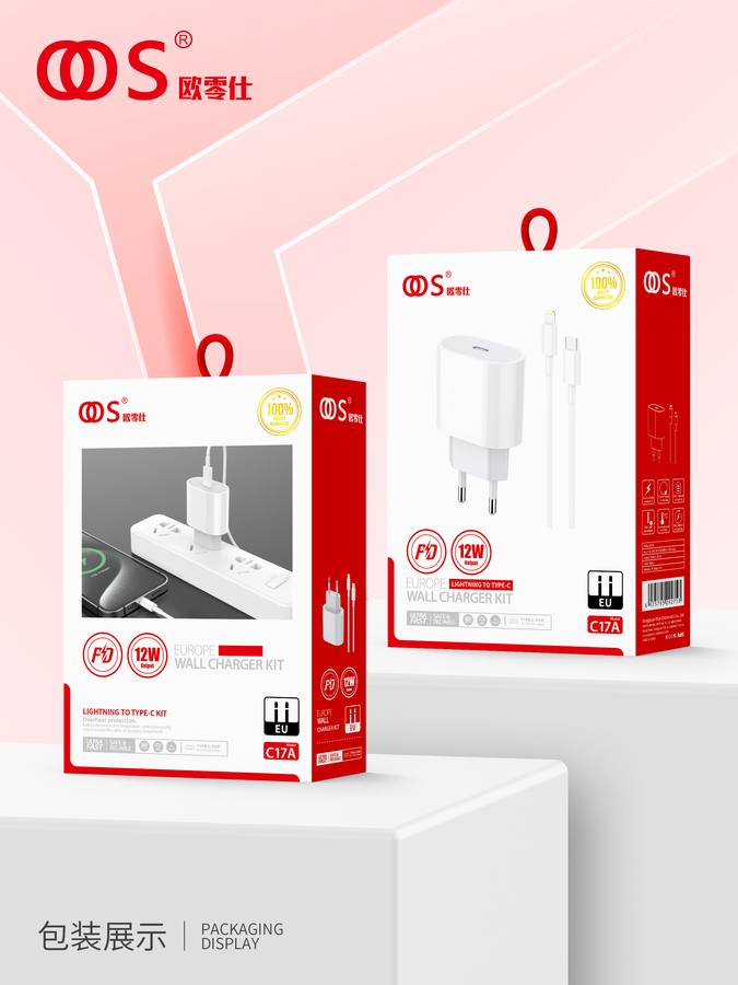 C17A - EU Plug Chargers wholesale, factory packaging shown