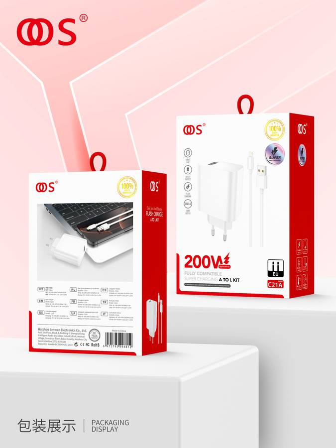 C21A - EU Plug Chargers wholesale, factory packaging shown