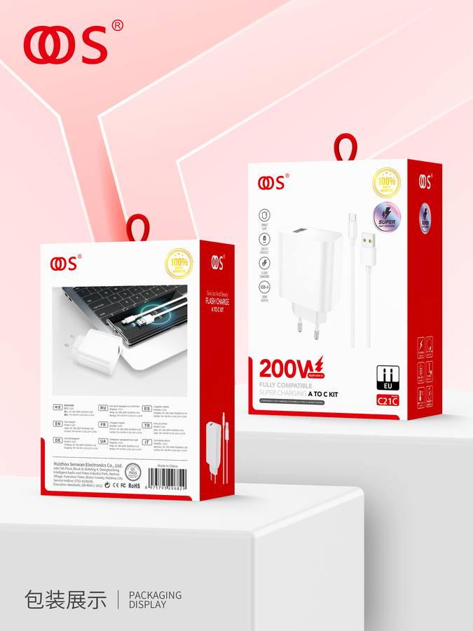 C21C - EU Plug Chargers wholesale, factory packaging shown