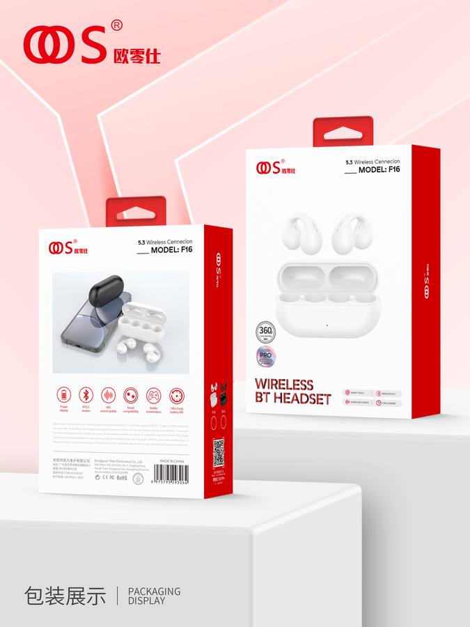 F16 - TWS Earbuds wholesale, factory packaging shown