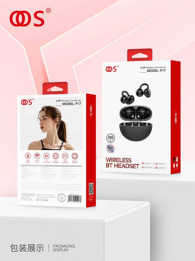 F17 - TWS Earbuds wholesale, factory packaging shown