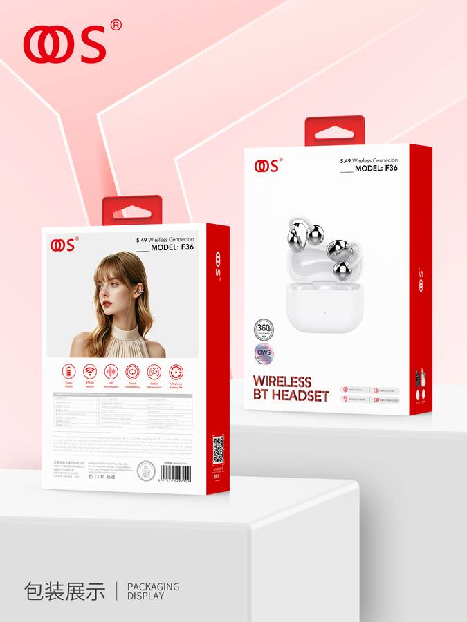 F36 - TWS Earbuds wholesale, factory packaging shown