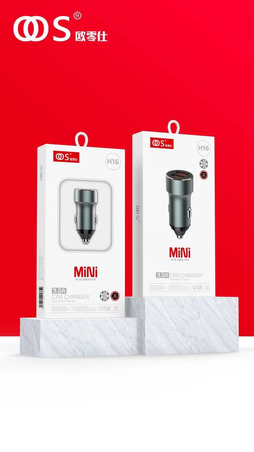H16 - Car Chargers wholesale, factory packaging shown
