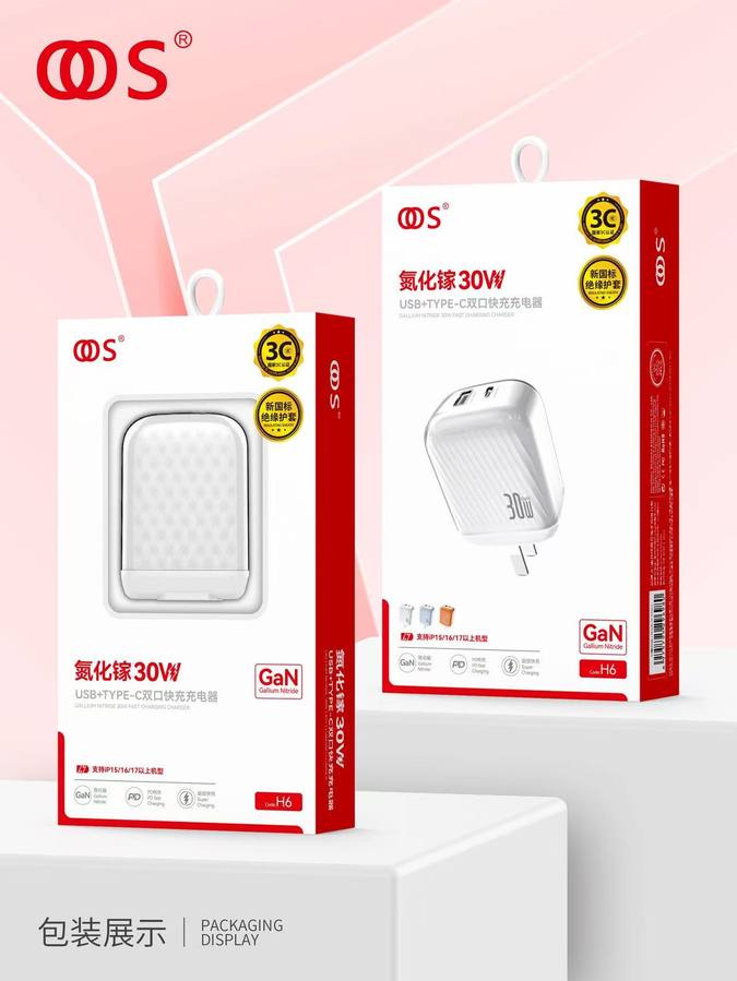 H6 - 3C Chargers wholesale, factory packaging shown