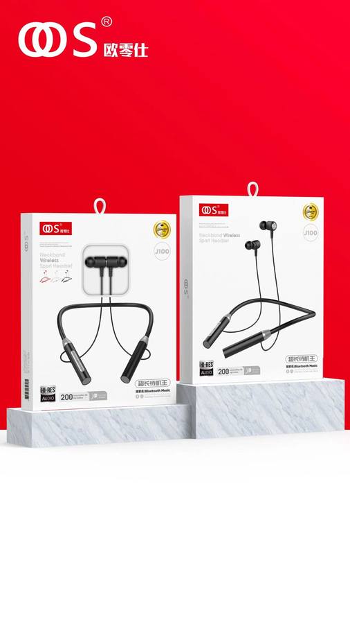 J100 - Sports Bluetooth wholesale, factory packaging shown