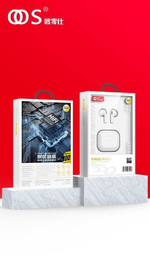 J555 - TWS Earbuds wholesale, factory packaging shown