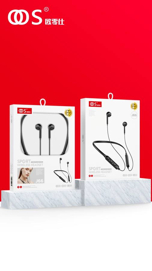 J66 - Sports Bluetooth wholesale, factory packaging shown