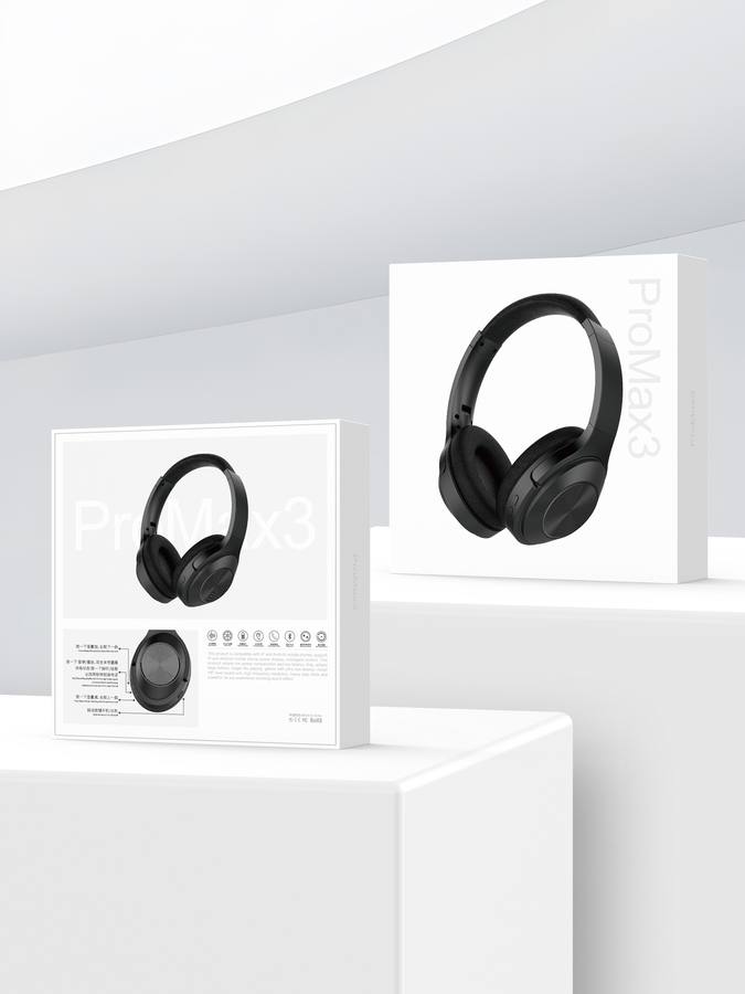 ProMax3 - Headset Bluetooth wholesale, factory packaging shown