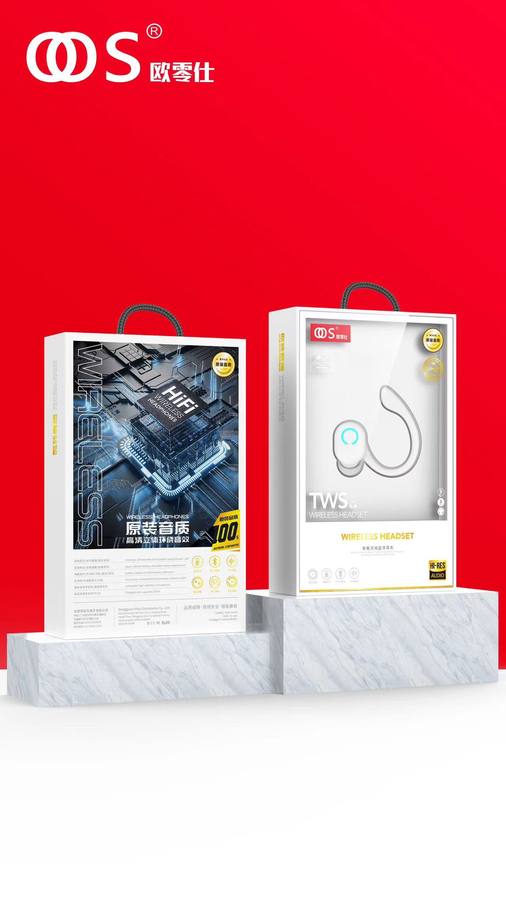 R102 - TWS Earbuds wholesale, factory packaging shown